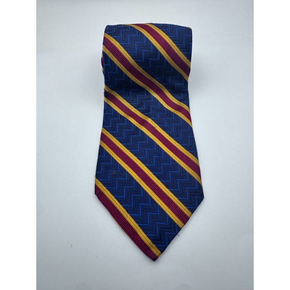 Jos. A. Bank Signature Collection Navy Men's Silk Tie Blue Brown Cream Striped